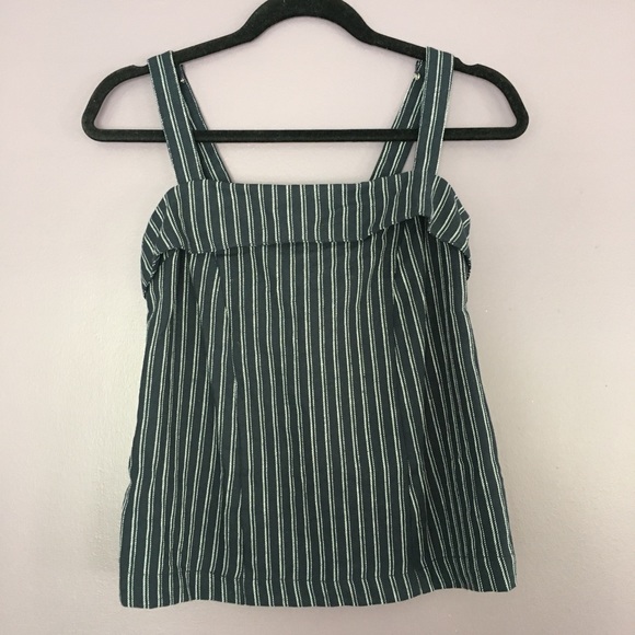 J Crew Turnover Top in Striped Linen - Picture 2 of 5